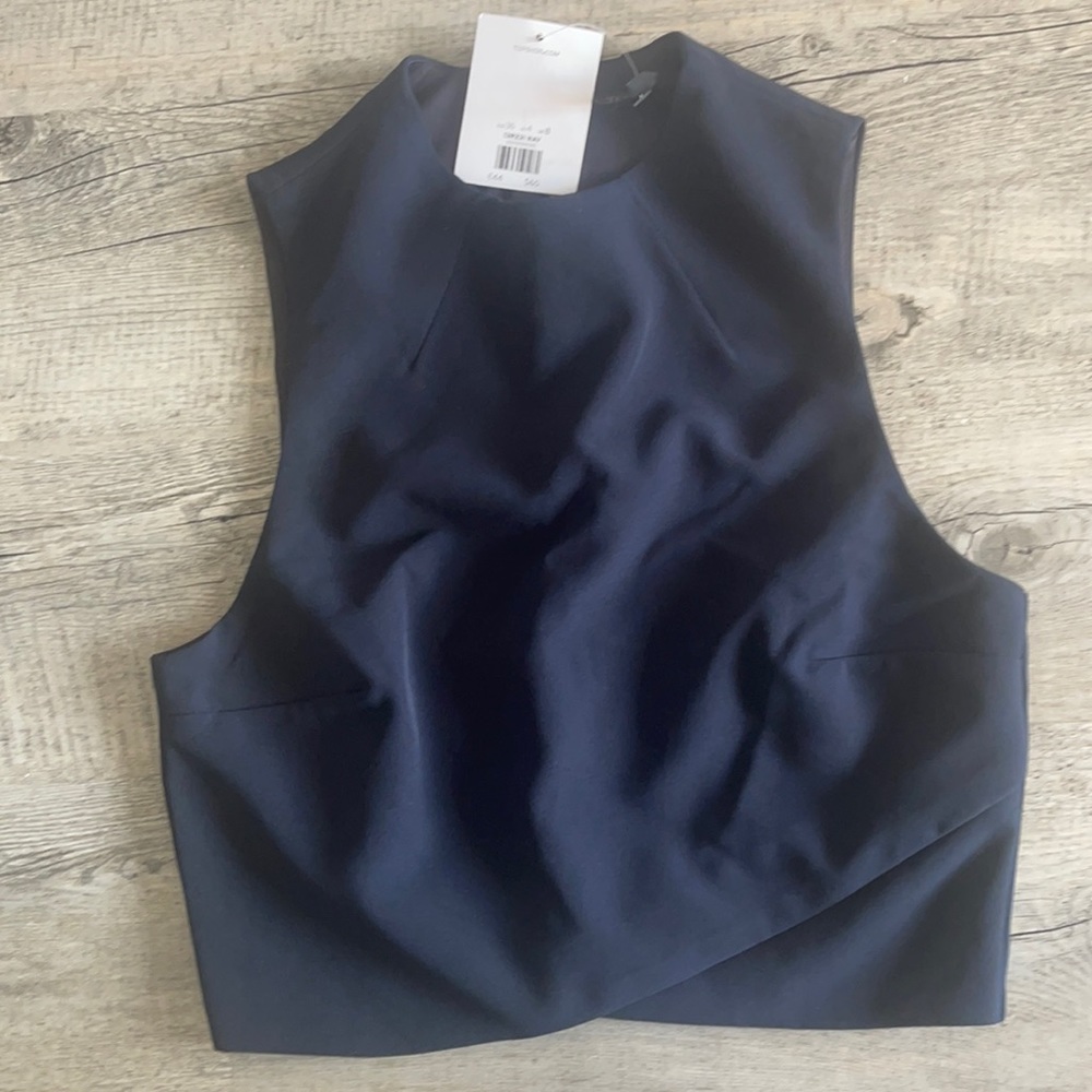 Slightly cropped navy Topshop blouse/tank size 4